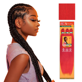 Sensationnel X-Pression cheveux tressés 58in rouge vue de face