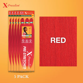 Sensationnel X-Pression Cheveux Tressés Pré-étirés 58in Rouge arrière