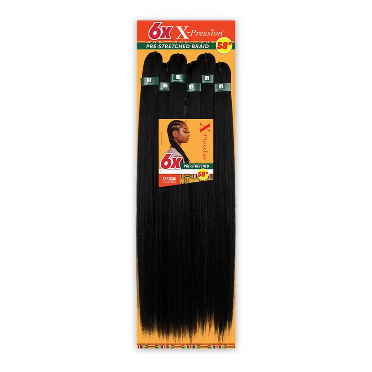 Sensationnel X-Pression Cheveux Tressés Préétirés 58in Marron Médium avant