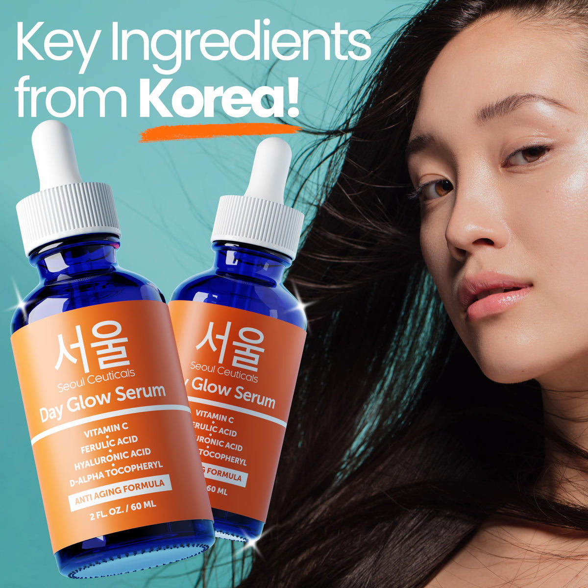 SeoulCeuticals Sérum Vitaminé C 20% avant-après sur le visage