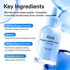Sérum Abib Copper Peptide sur un fond neutre