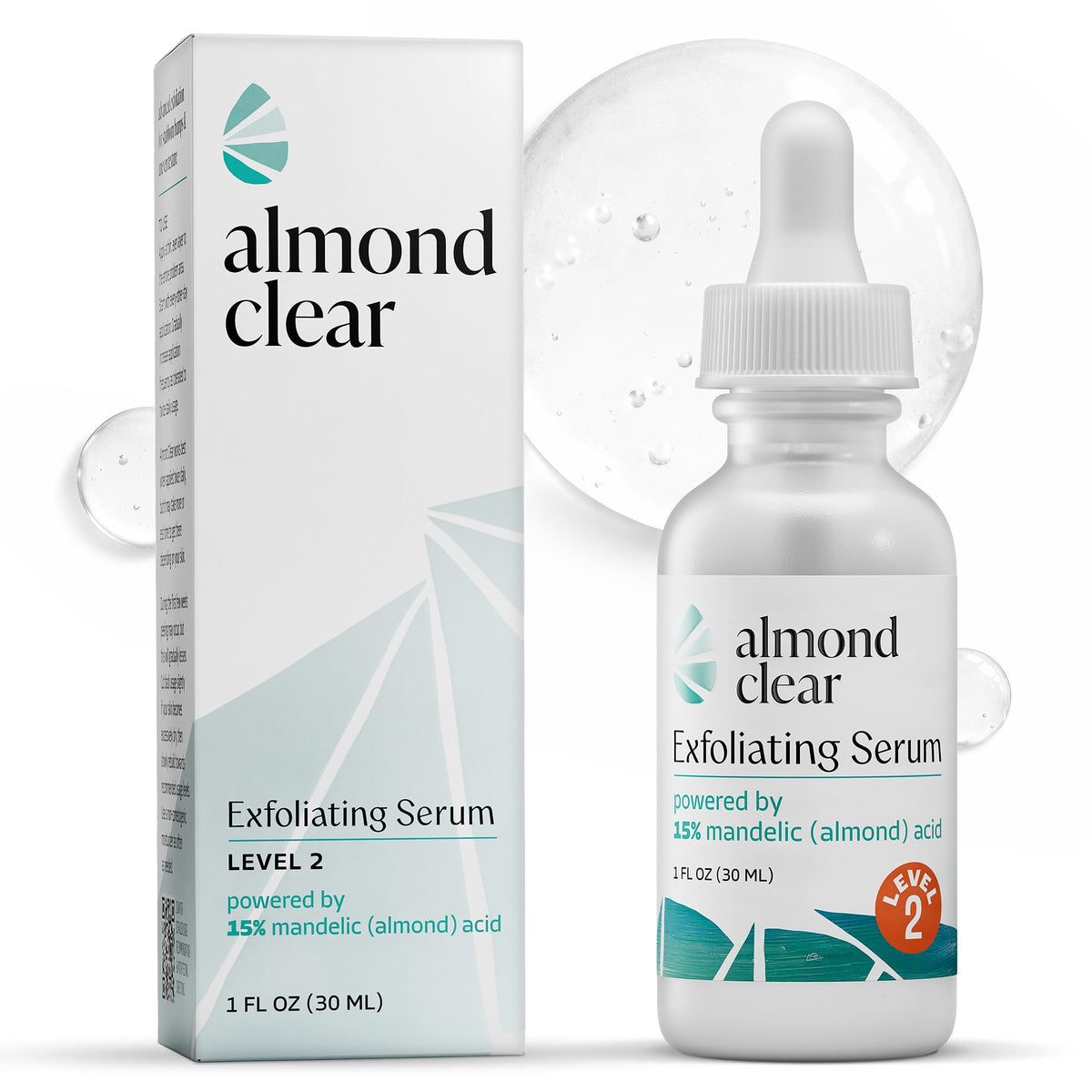 Sérum Acide Mandélique Niveau 2 Almond Clear vue avant avec étiquette