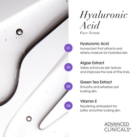 Sérum Advanced Clinicals avec ingrédients clés comme le thé vert et la vitamine E