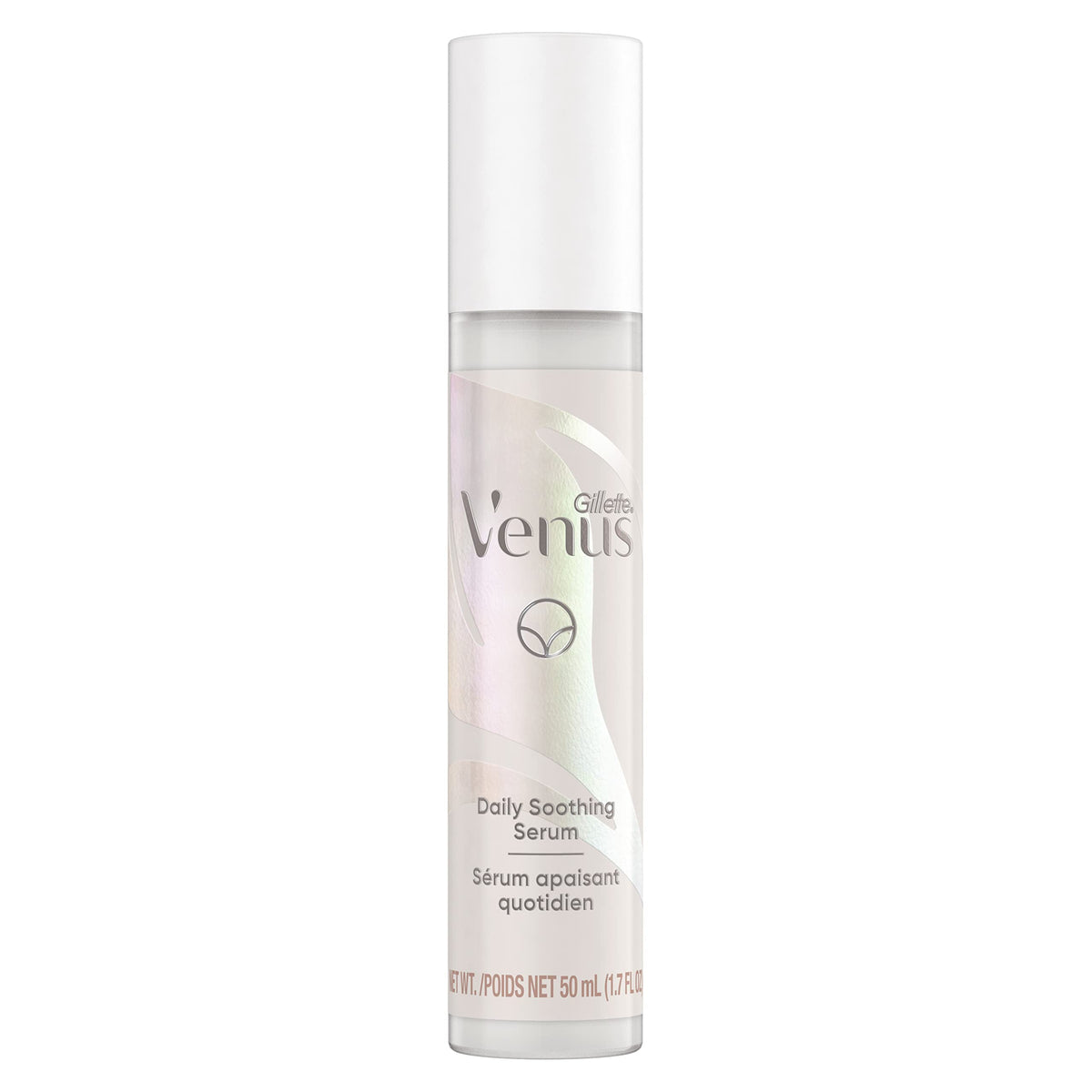 Sérum apaisant Gillette Venus 109g, vue avant avec bouchon blanc