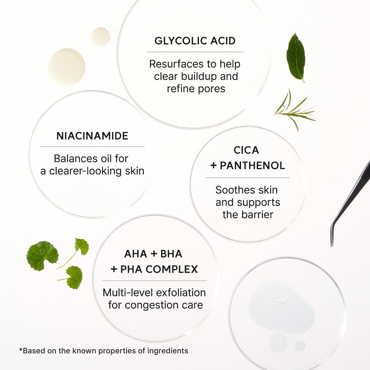 Sérum ARENCIA exposé sur une surface avec des plantes