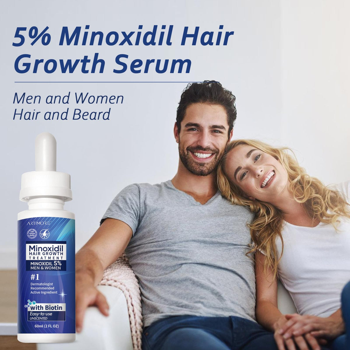 Sérum Artimore 5% Minoxidil avec ingrédients clés