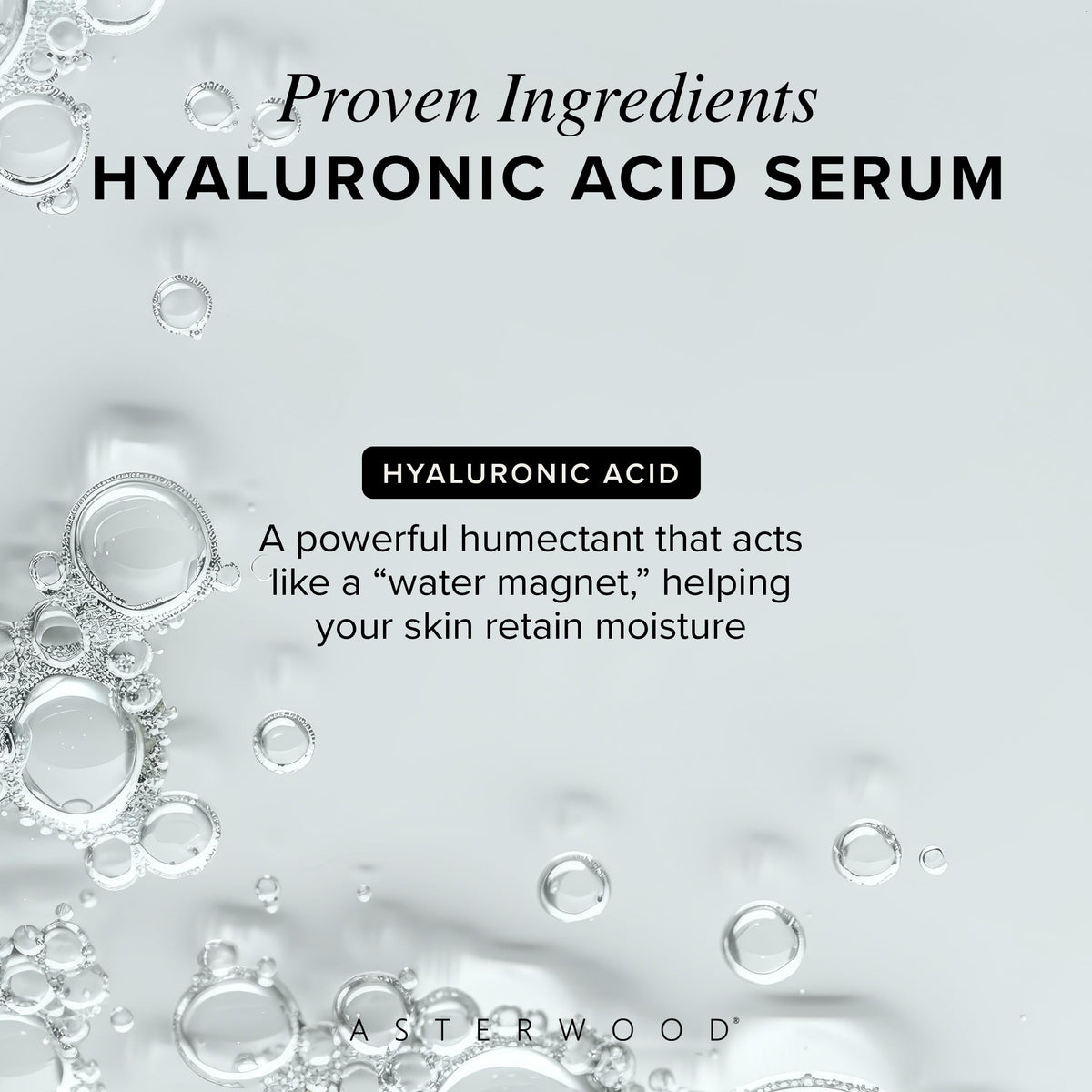 Sérum Asterwood 240g en application sur la peau