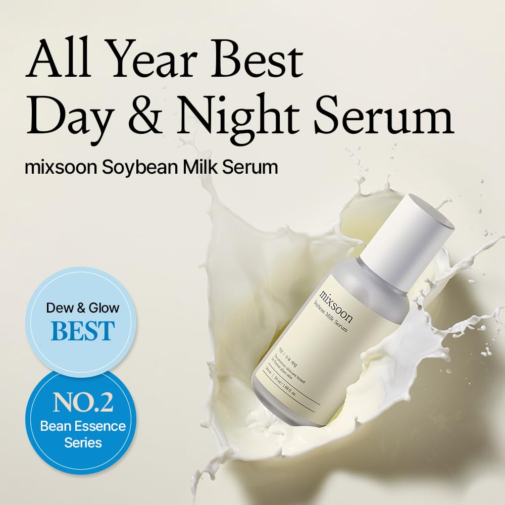 Sérum au lait de soja mixsoon montrant la texture du produit sur la main