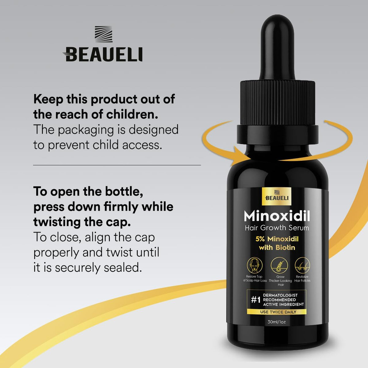 Sérum beaueli 5% Minoxidil mousse à appliquer
