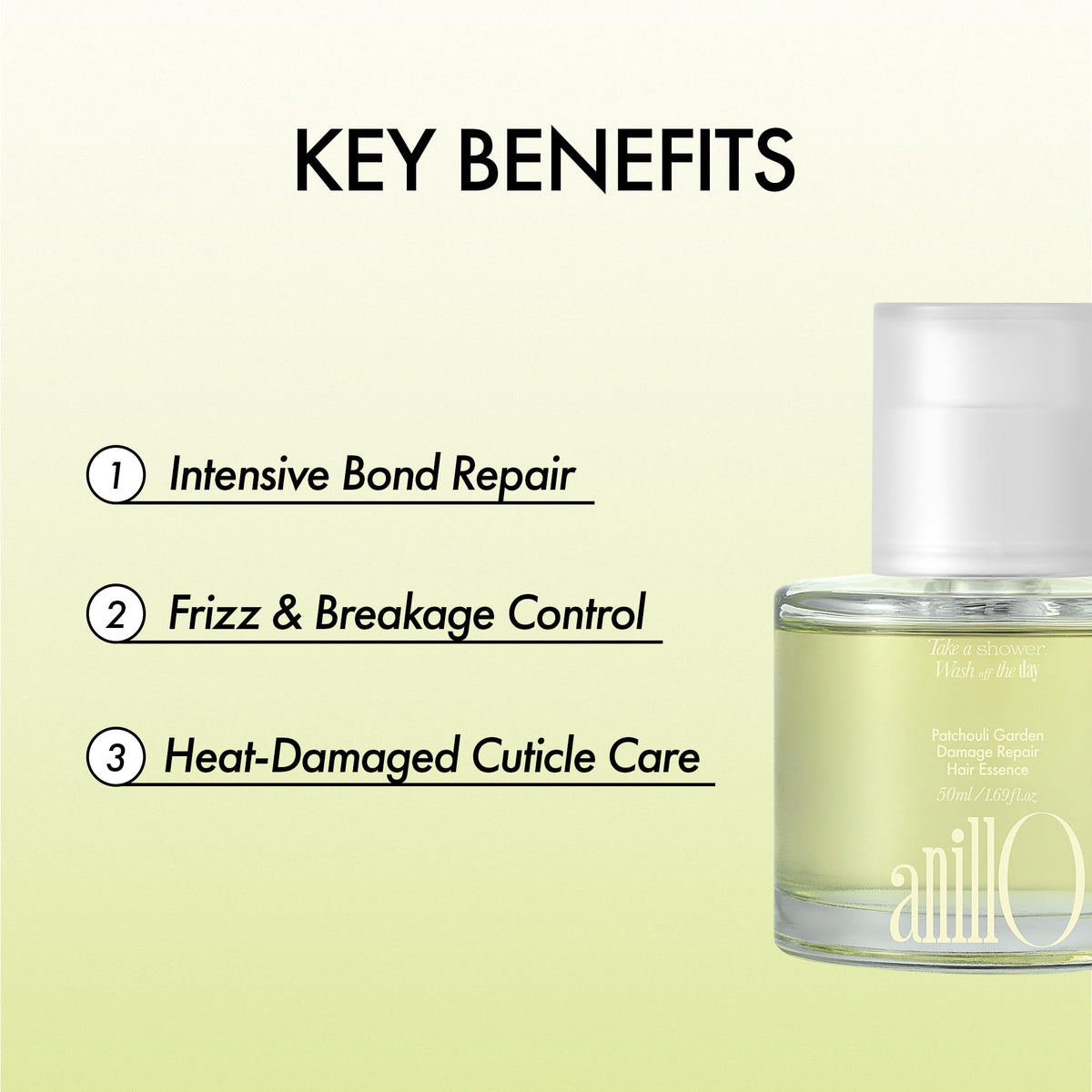 Sérum capillaire ANILLO 50ml vue arrière avec ingrédients