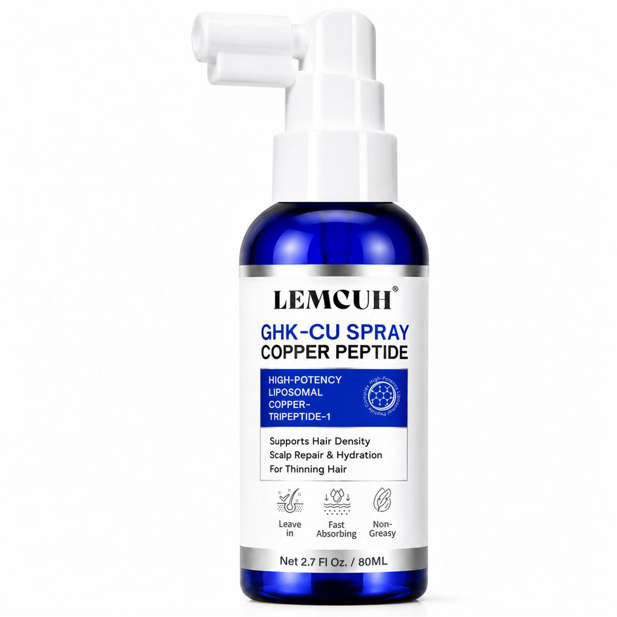 Sérum capillaire GHK-CU 80ml vue avant avec étiquette