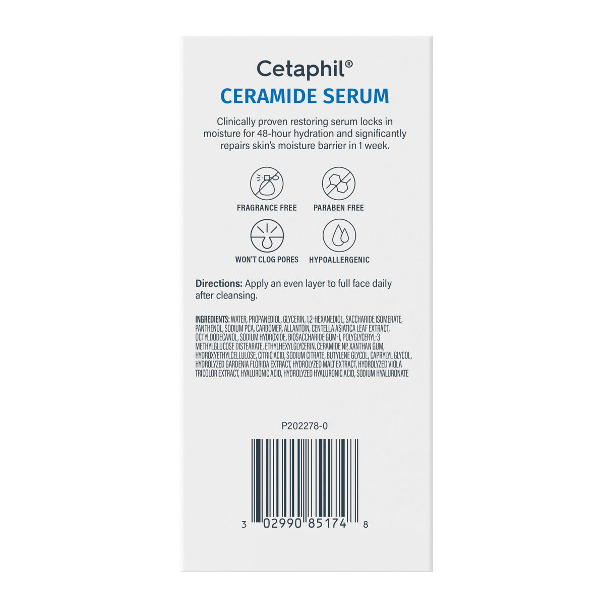 Sérum Céramide Cetaphil avec une plante en arrière-plan