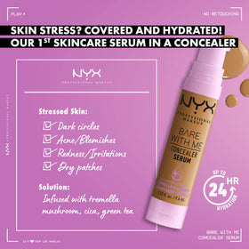 Sérum Concealer NYX avec pompe doseuse, angle latéral