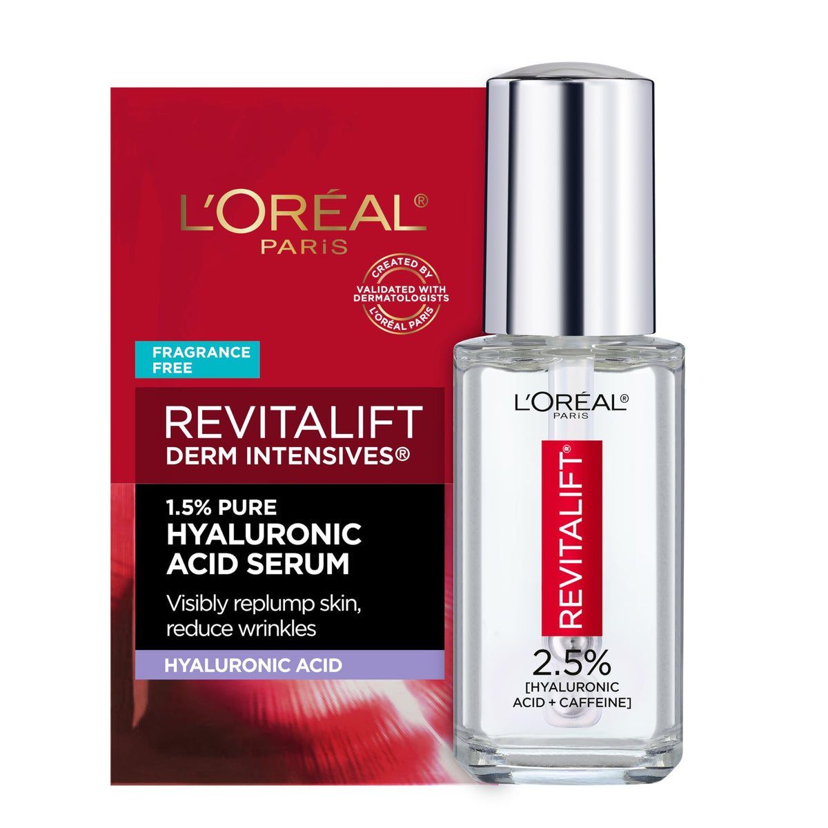 Sérum contour des yeux L'Oreal Paris avec acide hyaluronique et caféine face avant