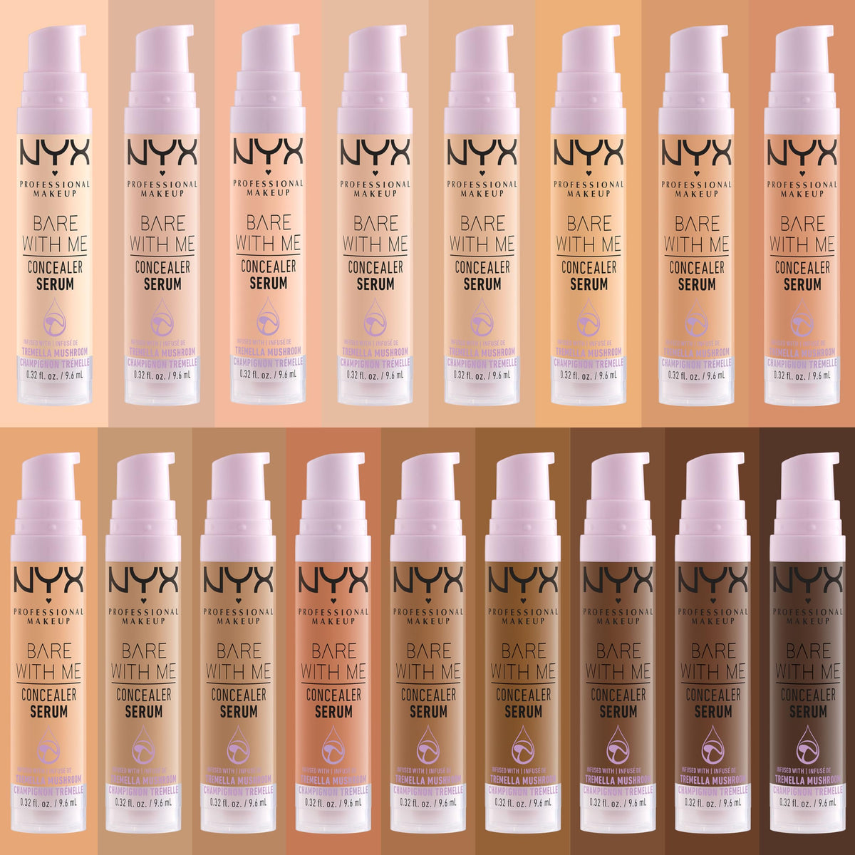Sérum Correcteur NYX sur un fond de maquillage complet