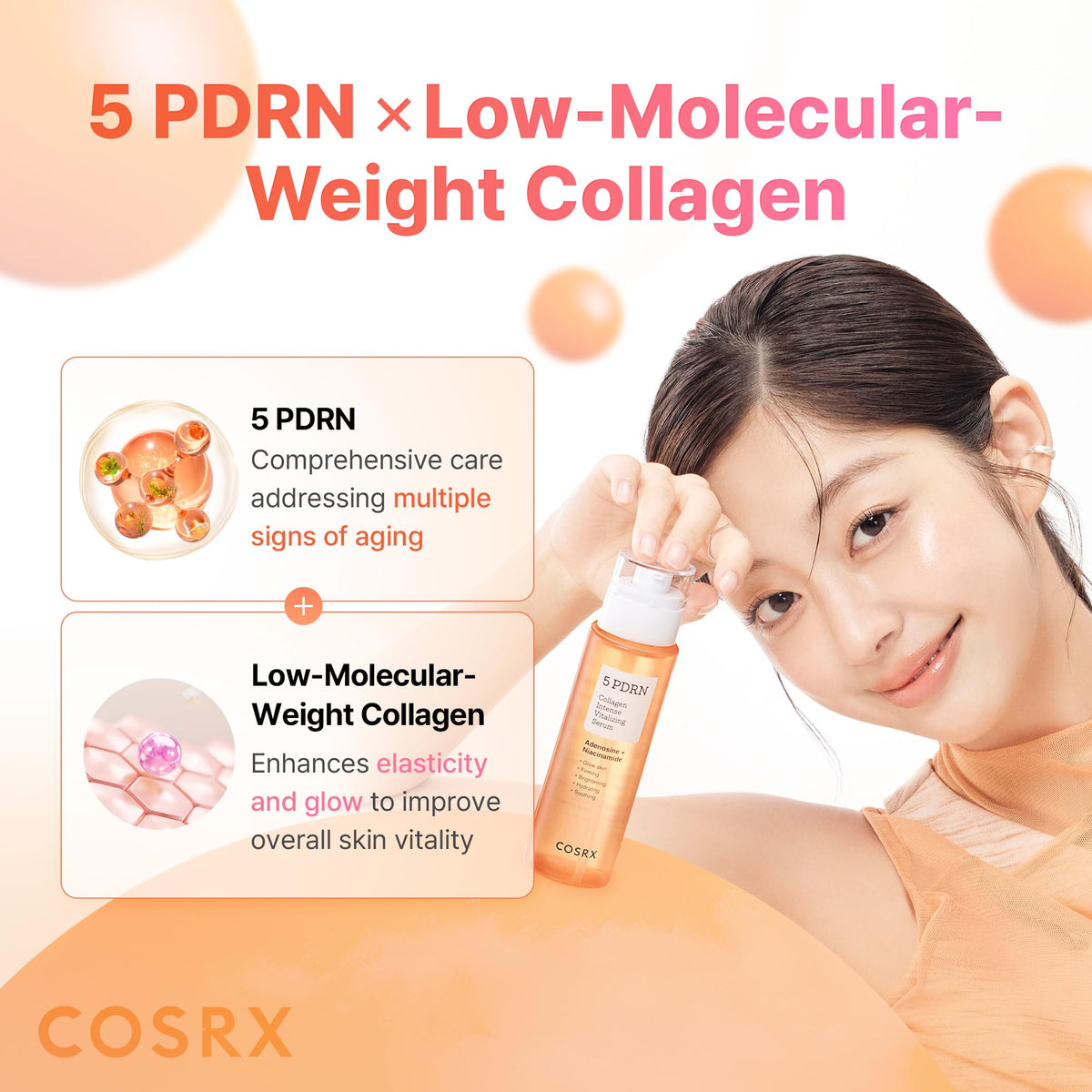 Sérum COSRX PDRN Collagène 100 ml en usage sur peau