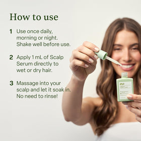 Sérum cuir chevelu divi 30ml en utilisation
