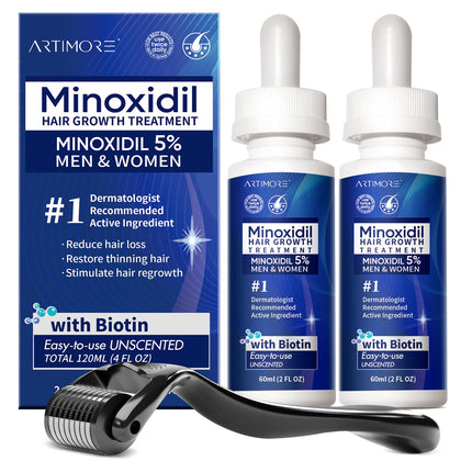 Sérum de croissance capillaire Artimore 5% Minoxidil, vue avant