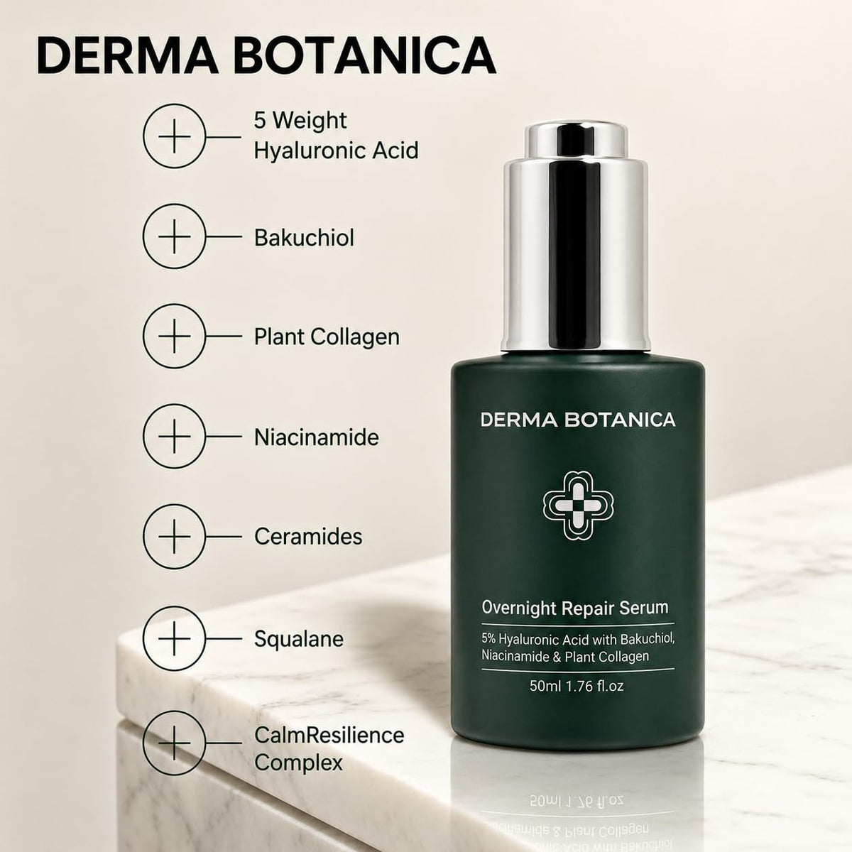 Sérum de nuit derma botanica avec texture légère