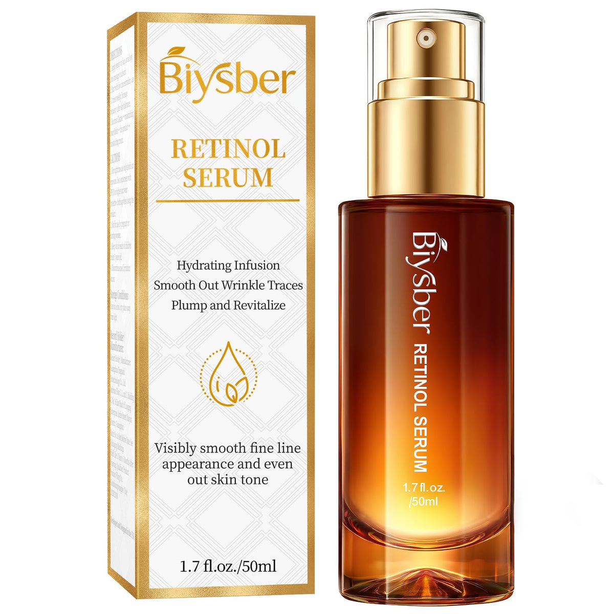 Sérum de rétinol BIYSBER 50ml vue de face avec étiquette