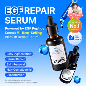 Sérum DearKlairs EGF 20ml avec goutteuse ouverte