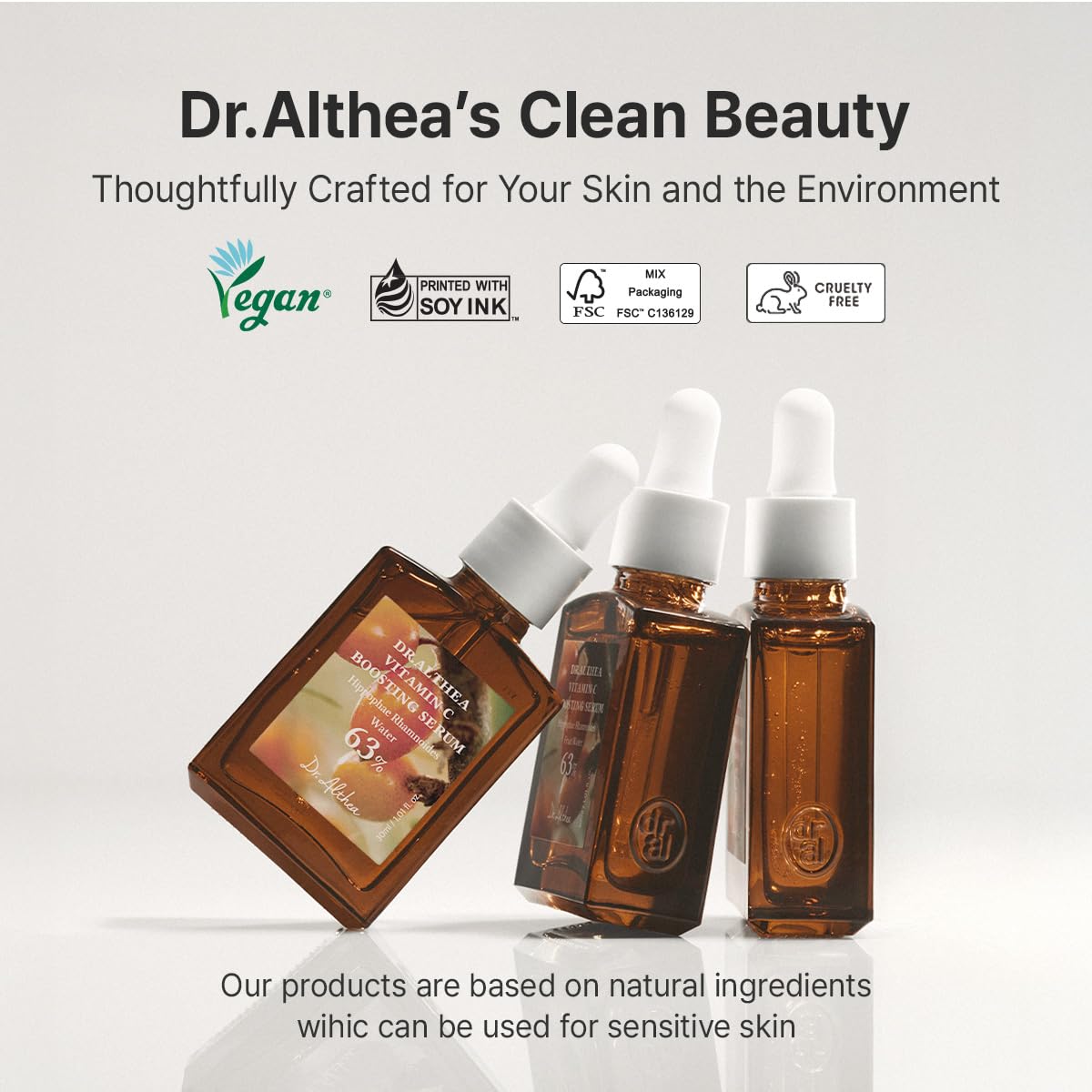 Sérum Dr.Althea Vitamin C avec flacon ouvert