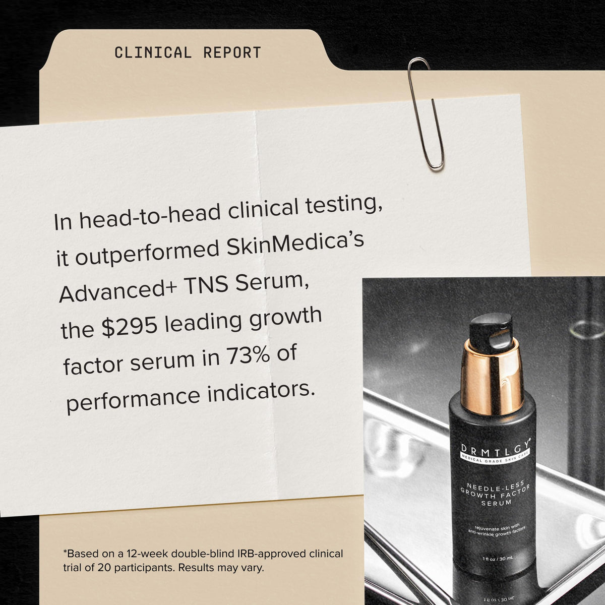 Sérum DRMTLGY utilisé dans une routine de soins du visage