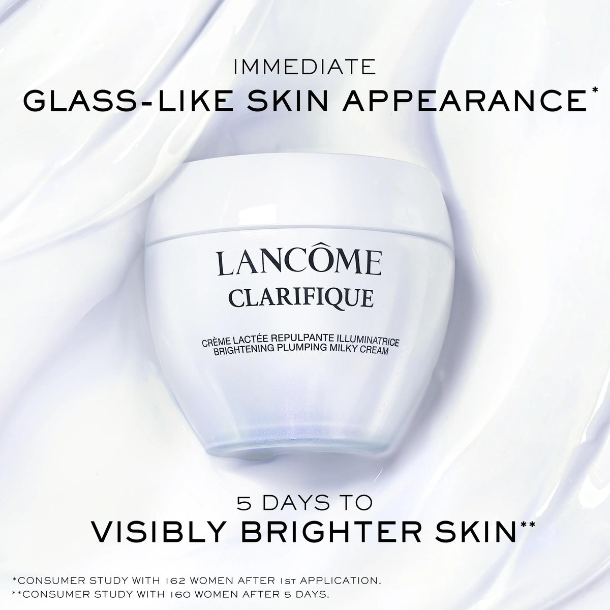 Sérum et crème Lancôme Clarifique en utilisation