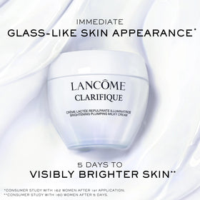 Sérum et crème Lancôme Clarifique en utilisation