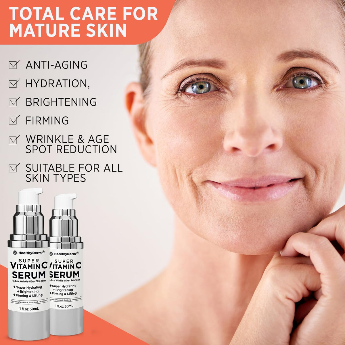 Sérum HealthyDerm entouré de fleurs blanches, ambiance apaisante