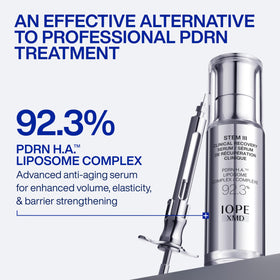 Sérum IOPE XMD Stem III 92,3% PDRN en usage sur le visage