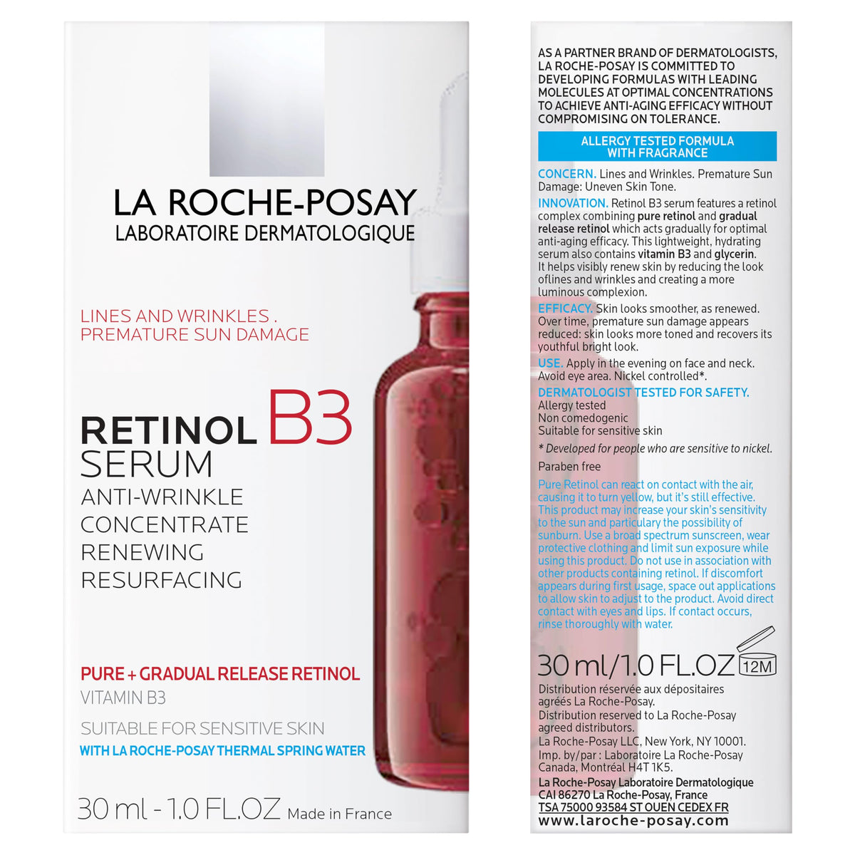 Sérum La Roche-Posay sur un fond neutre