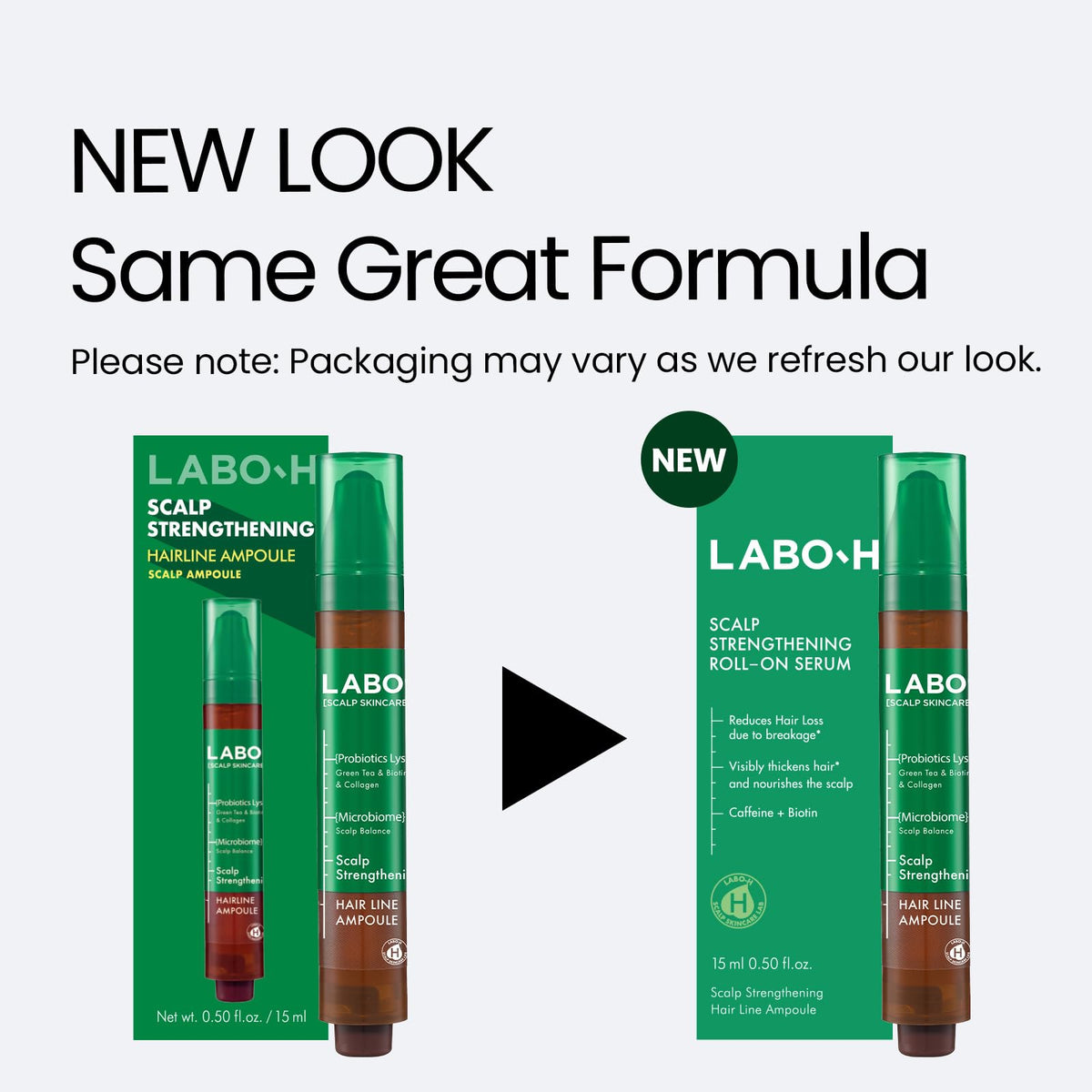 Sérum LABO-H avec une main appliquant sur le cuir chevelu
