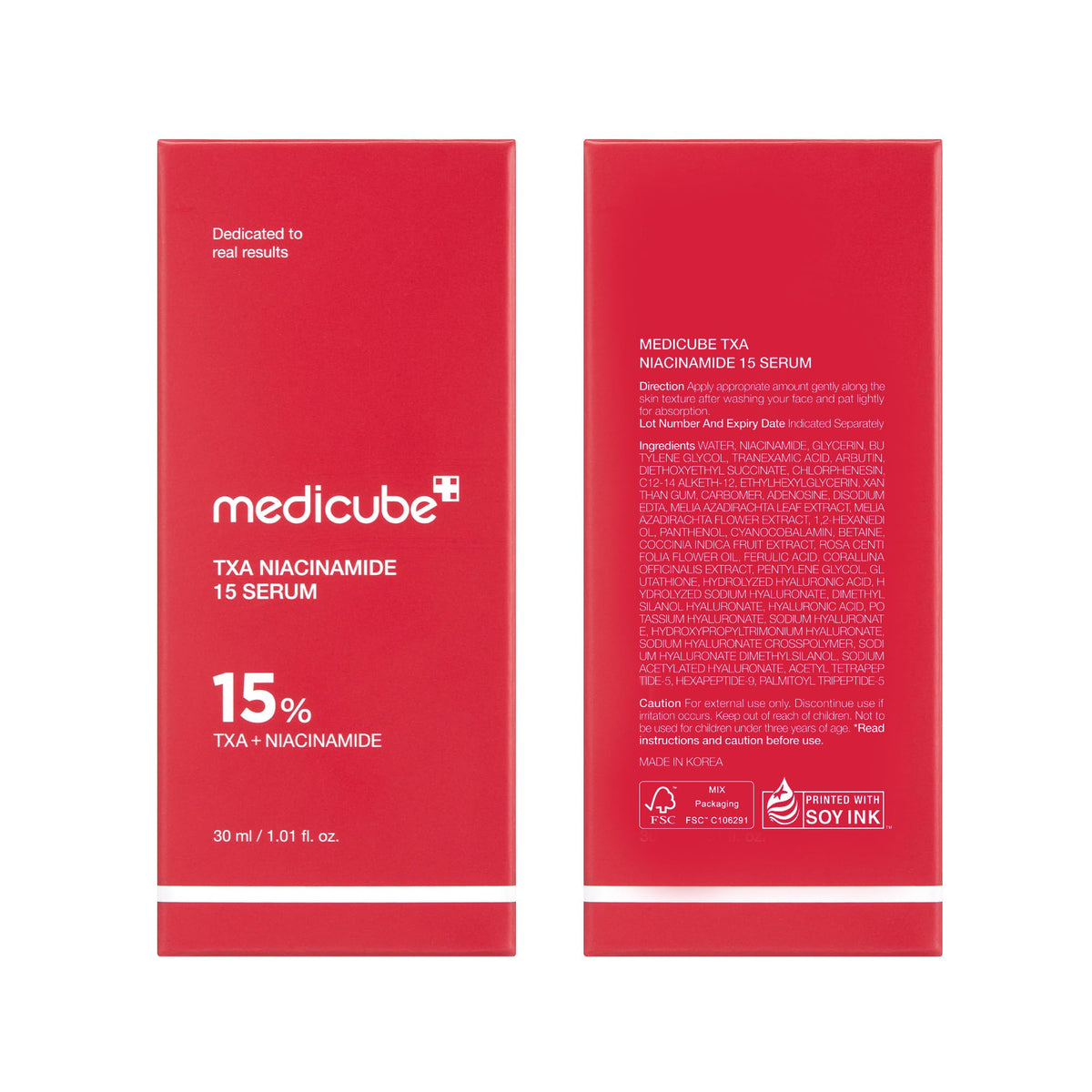 Sérum medicube TXA & Niacinamide 15% en utilisation sur le visage