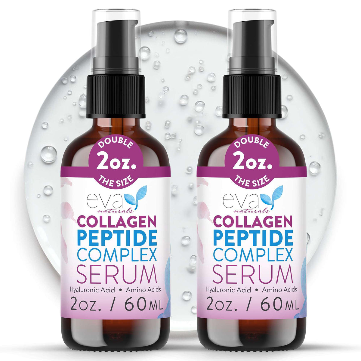 Sérum multi peptides visage Eva Naturals 2 oz flacon avant