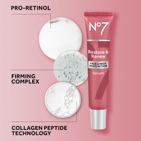 Sérum No7 sur une table de maquillage