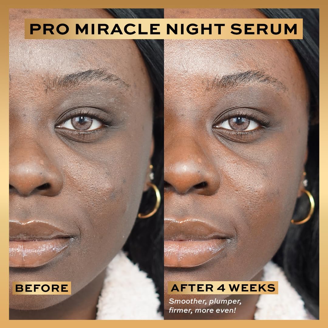 Sérum Nuit Miracle sur une surface avec des ingrédients naturels