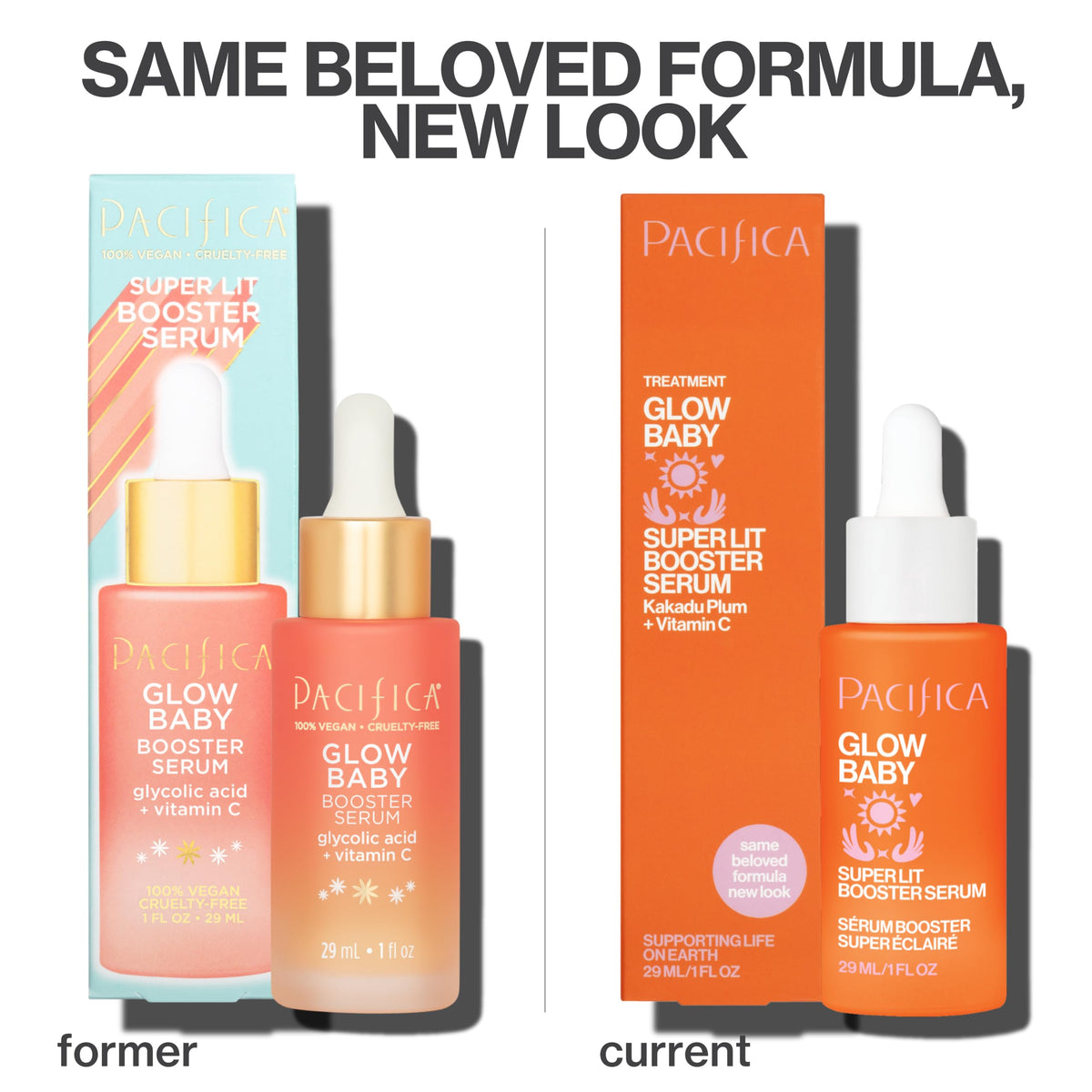 Sérum Pacifica Glow Baby avec des ingrédients naturels autour