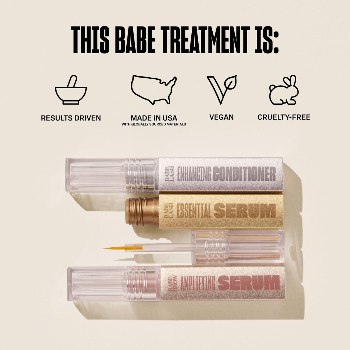 Sérum pour sourcils de BABE ORIGINAL appliqué sur un sourcil