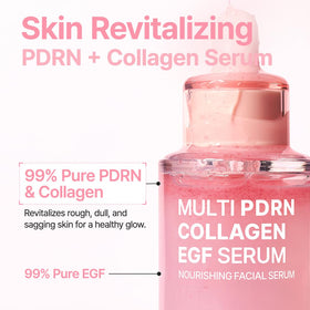 Sérum PURITO Multi PDRN sur une surface en bois