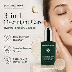 Sérum réparateur de nuit sur un fond naturel