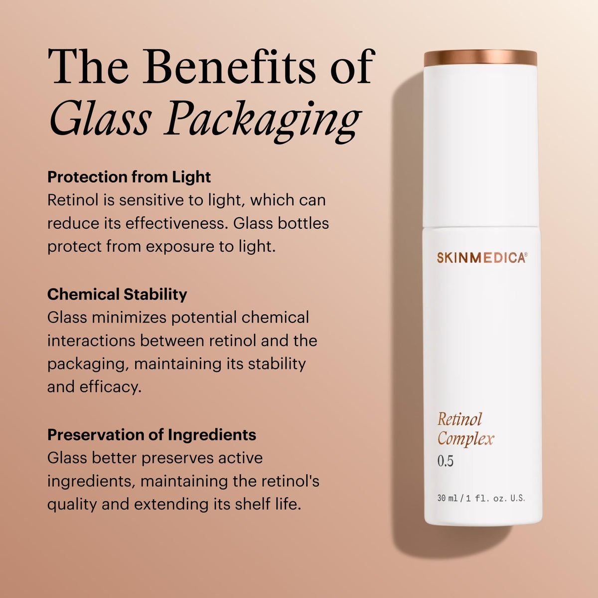 Sérum SkinMedica Retinol 0,5 Complex avec un flacon ouvert