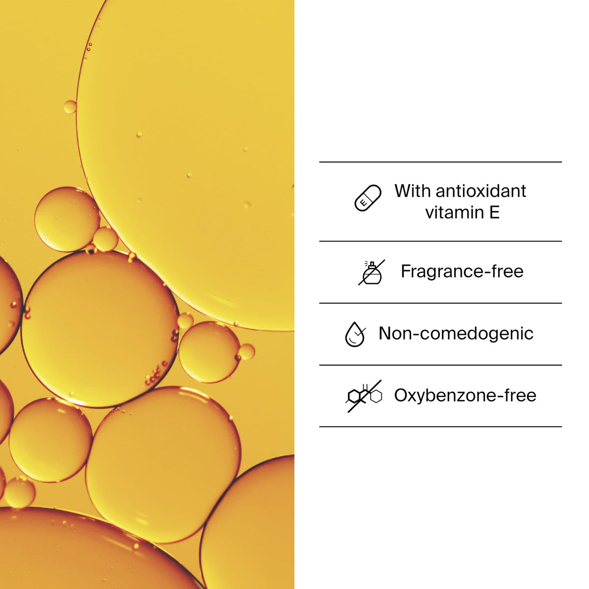 Sérum solaire Neutrogena sur une main avec fond neutre