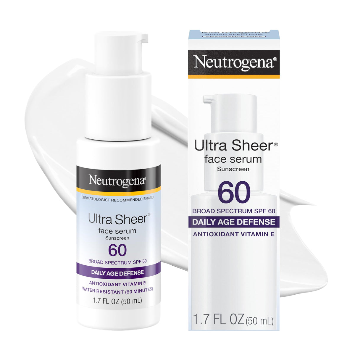 Sérum solaire Neutrogena Ultra Sheer SPF 60 vue avant