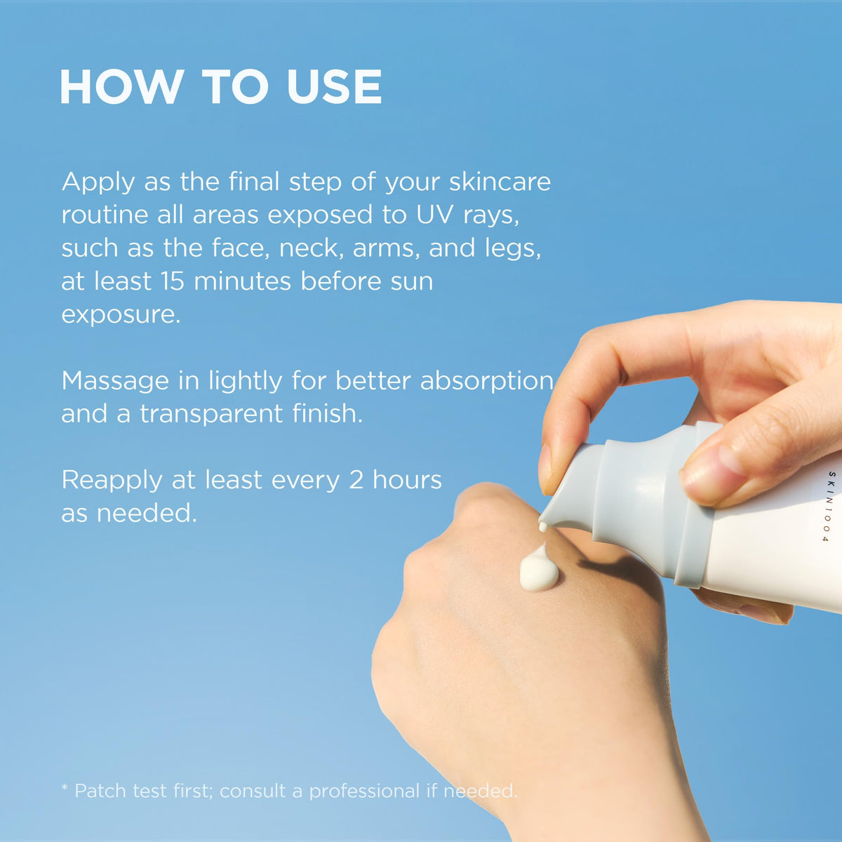 Sérum solaire SKIN1004 application sur le visage
