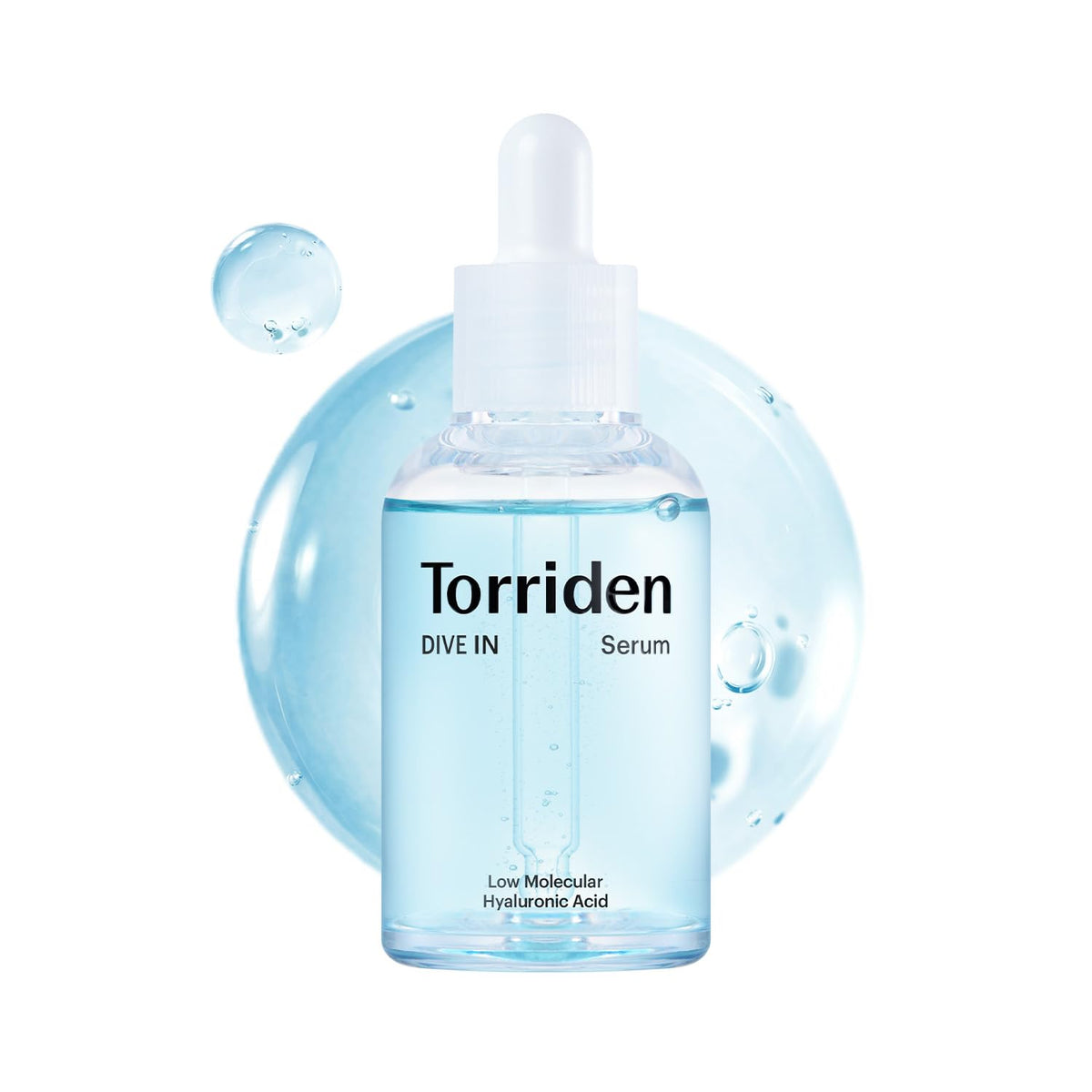 Sérum Torriden DIVE IN 50ml vue de face avec emballage.