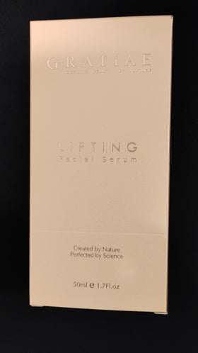 Sérum visage lifting bio Gratiae 50 ml, vue avant avec étiquette