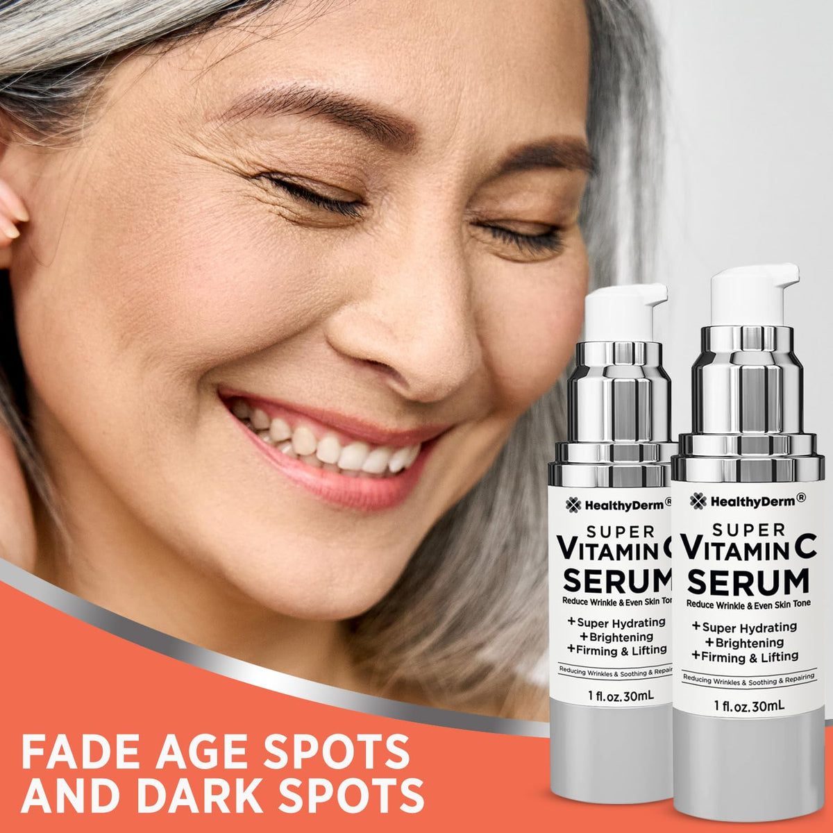 Sérum Vitamine C HealthyDerm en application sur la peau