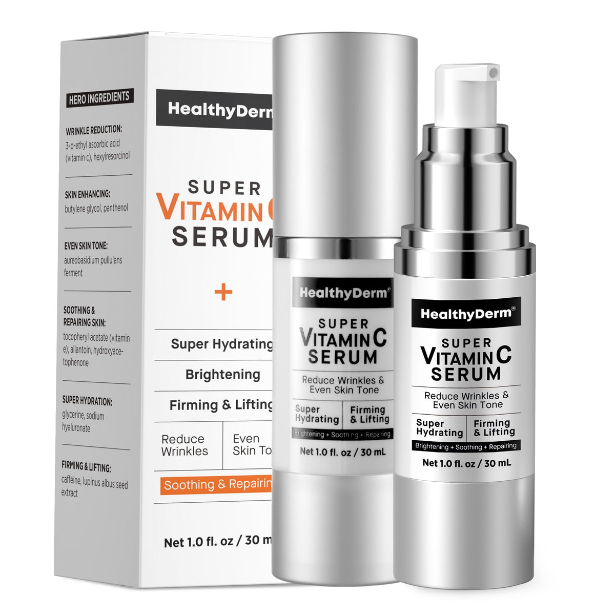 Sérum Vitamine C HealthyDerm pour femmes de plus de 70 ans, flacon avant