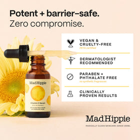 Sérum Vitamine C Mad Hippie avec un fond de salle de bain